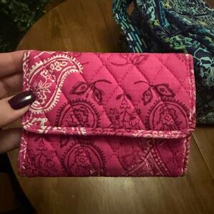 Vera Bradley pink stamped paisley wallet